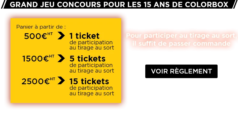 15 ans de Colorbox : Gagnez 1 chèque cadeau de 1500€TTC !
