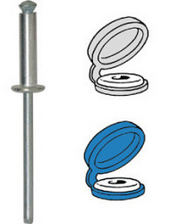 RESTAGRAF 225106 Rivet épanoui 4x16mm avec chapo pour plaque d'immatriculation