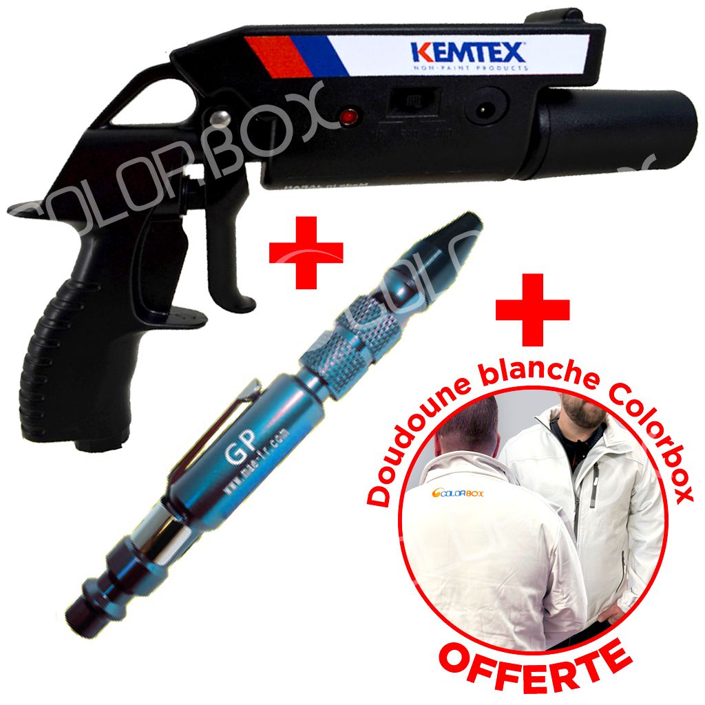 KIT_ANTISTATIQUE Pistolet ionisant + souflette diam 0.8 + doudoune offerte