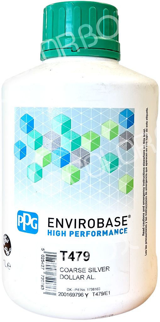 PPG T479 Aluminium dollar argent gros 1L Envirobase High Performance 
