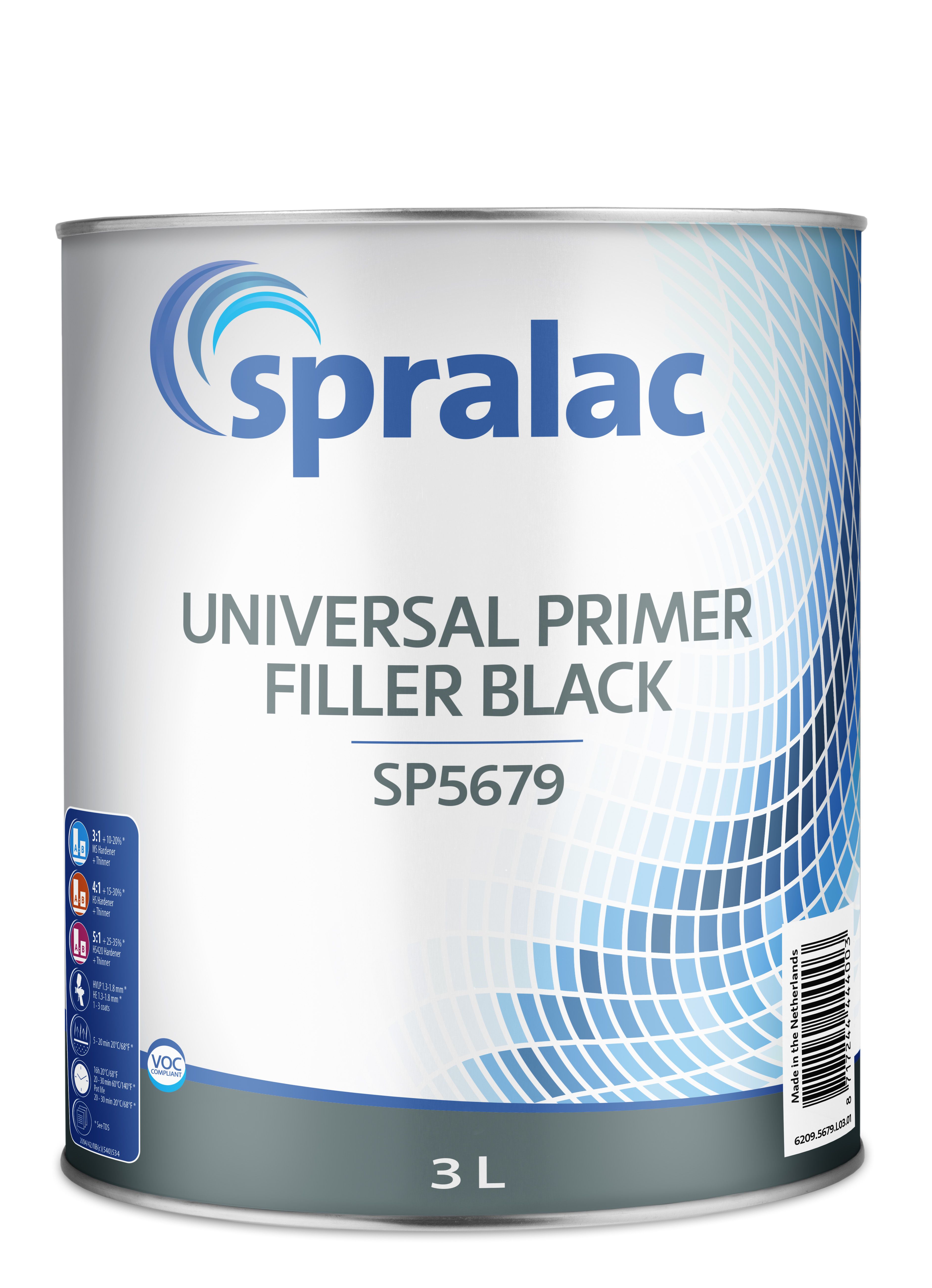 SPRALAC SP5679 Noir - Apprêt mouillé mouillé 1L