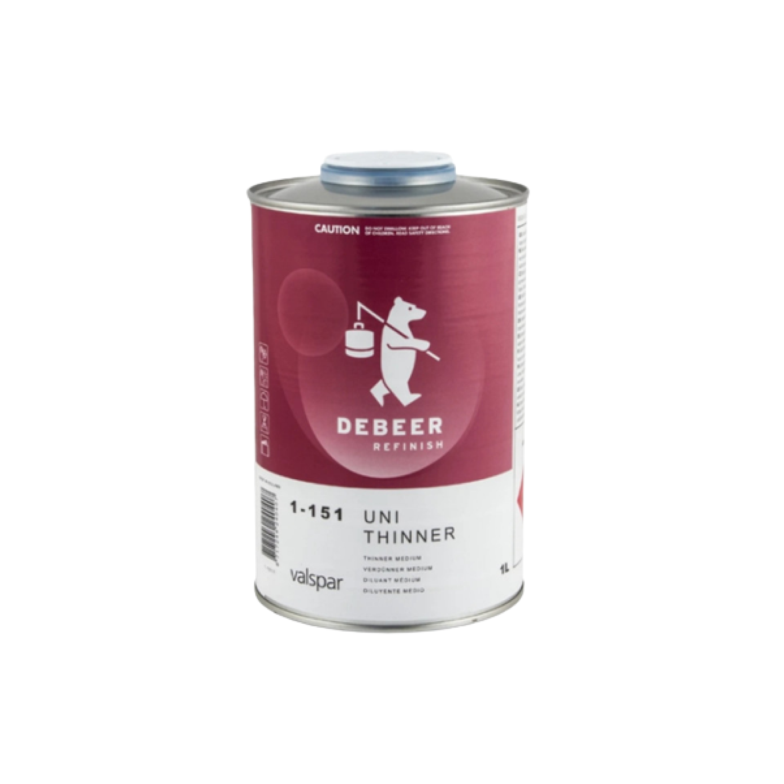 DEBEER 1-151/1 Diluant médium 1L pour vernis 8-814