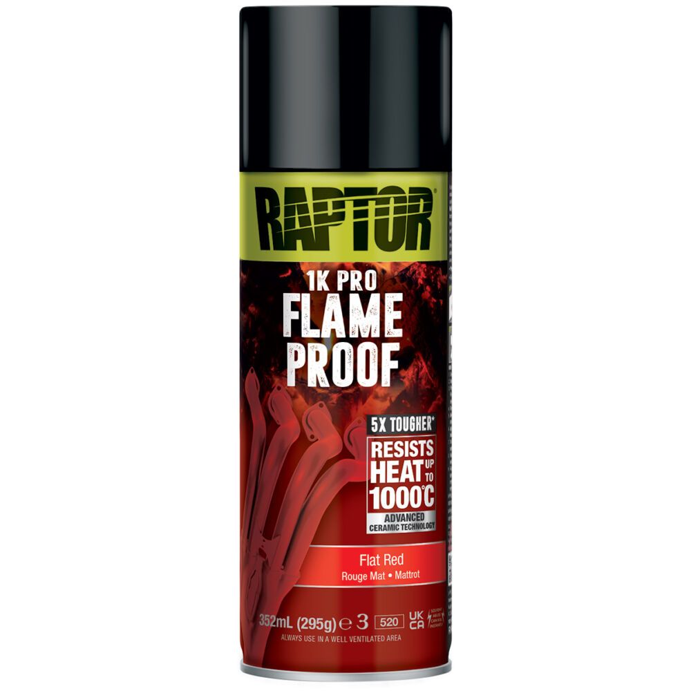RAPTOR RFLFR/AL Rouge mat - Peinture ignifuge 1000° RAPTOR  haute température 352ml