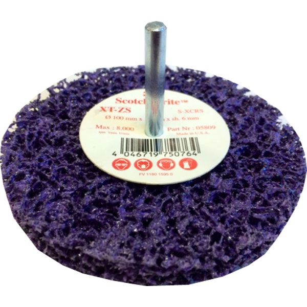3M 51924 Diam100mm x13mm 10 roues de décapage purple XT-ZS sur tige 6mm 