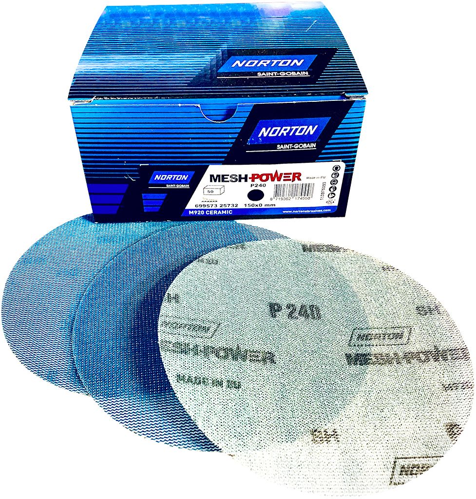 NORTON MESH_POWER240 P240 diam 150mm 50 disques céramique aspiration poussière extra !