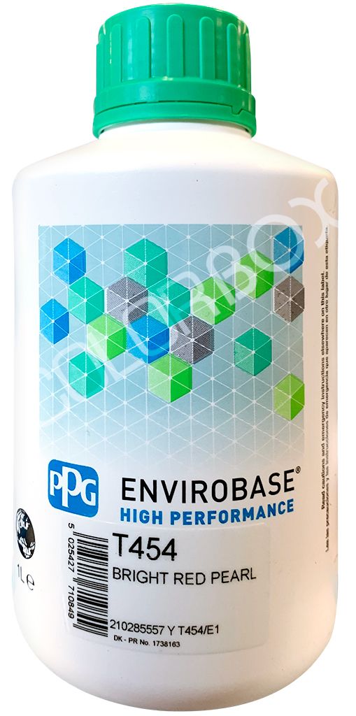 PPG T454 Bright Red Pearl 1L Envirobase High Performance 