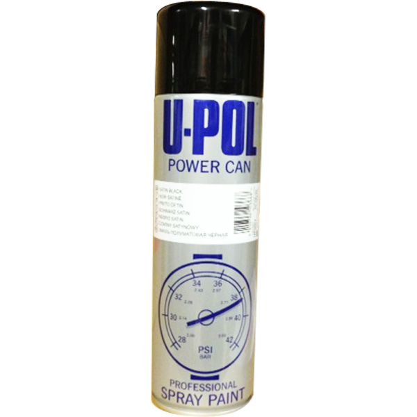 U-POL PCSB/AL Satin black Power Can spray 500ml