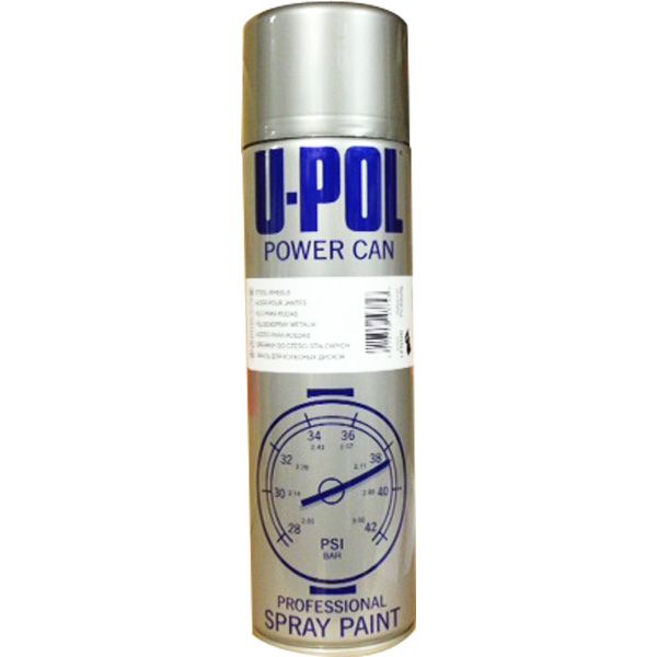 U-POL PCSS/AL Couleur argent jante fer aérosol Power Can 500ml