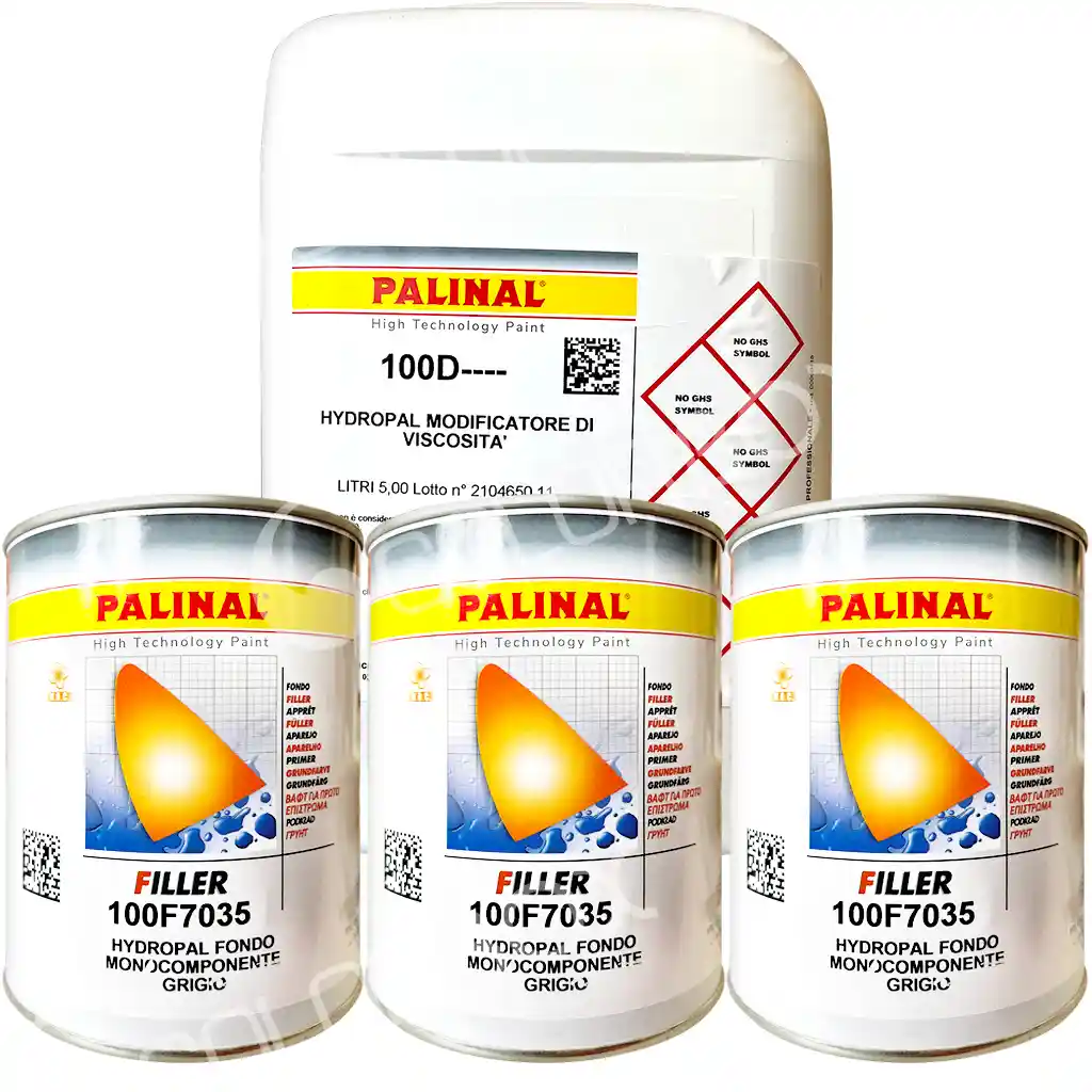 PALINAL KIT_100F70351 3 apprêts hydro 1k gris 100F70351 1L + 1 diluant 100D 5L