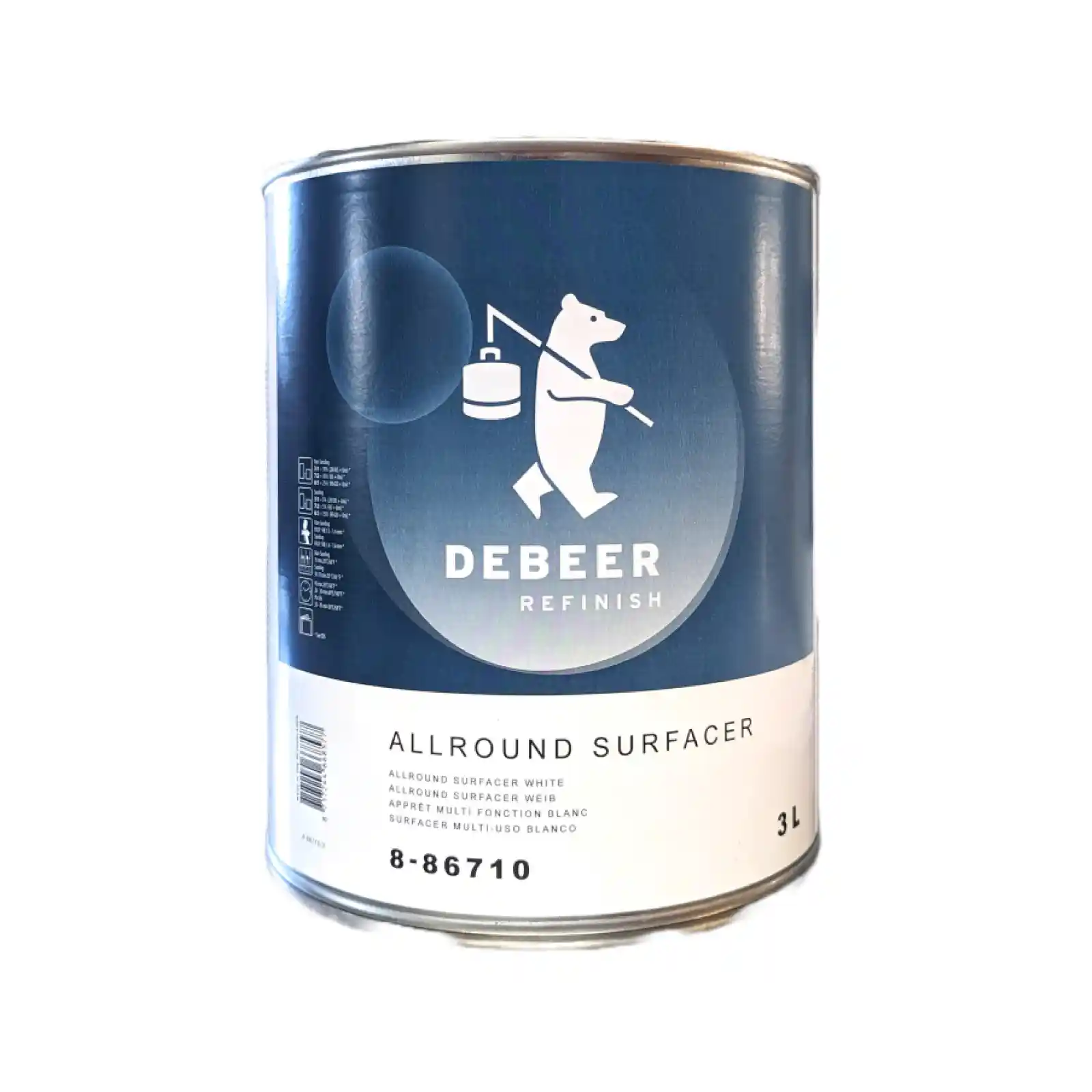 DEBEER 8-86710 Blanc - Apprêt polyvalent garnissant & mouillé sur mouillé 3L