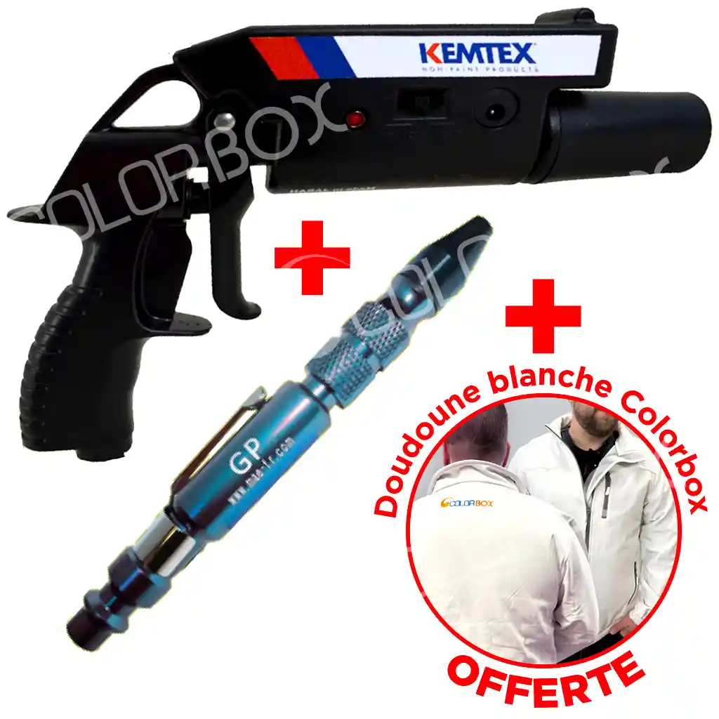 KIT_ANTISTATIQUE Pistolet ionisant + souflette diam 0.8 + doudoune offerte