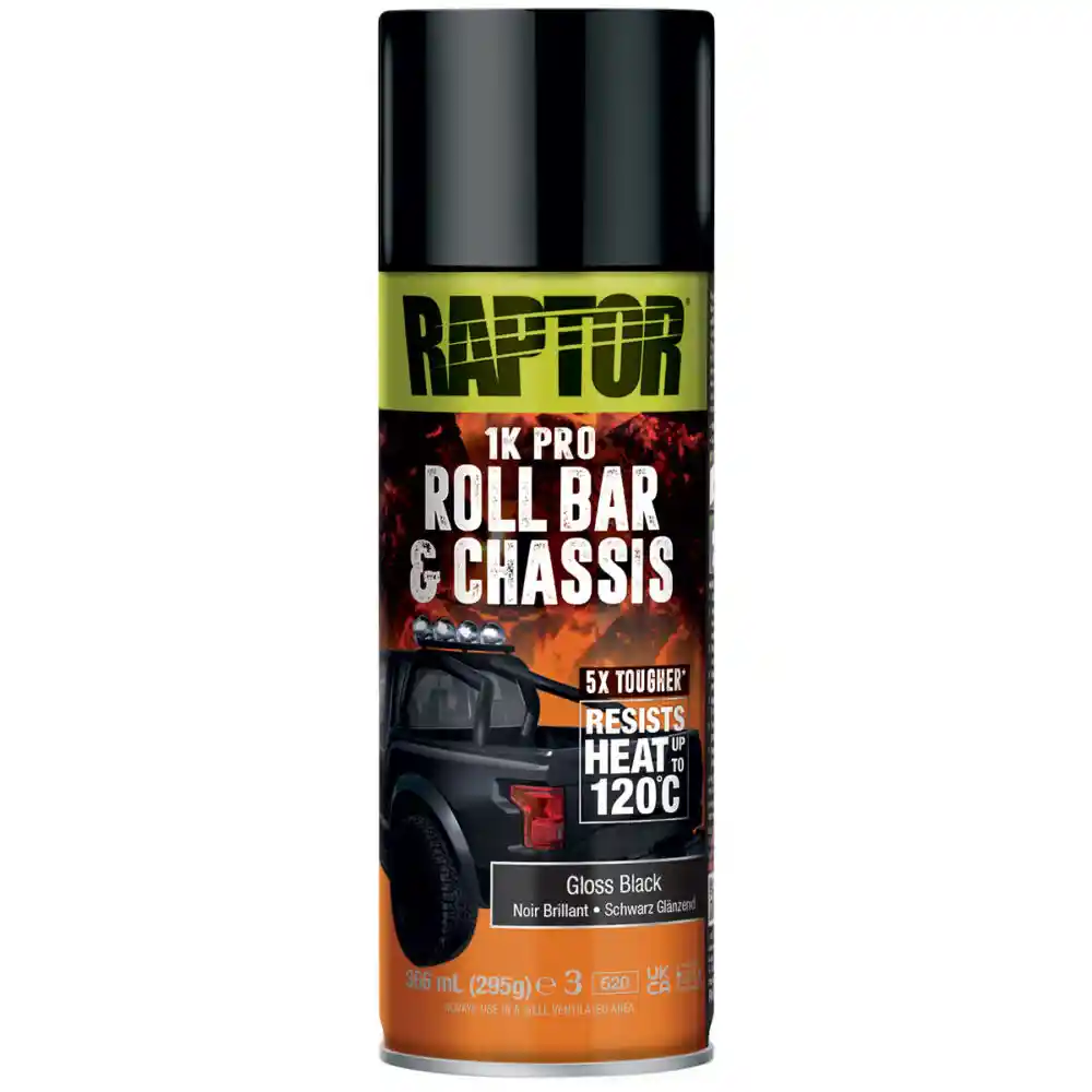 RAPTOR RRBGB/AL Noir brillant - Peinture pour châssis RAPTOR aérosol de 366ml