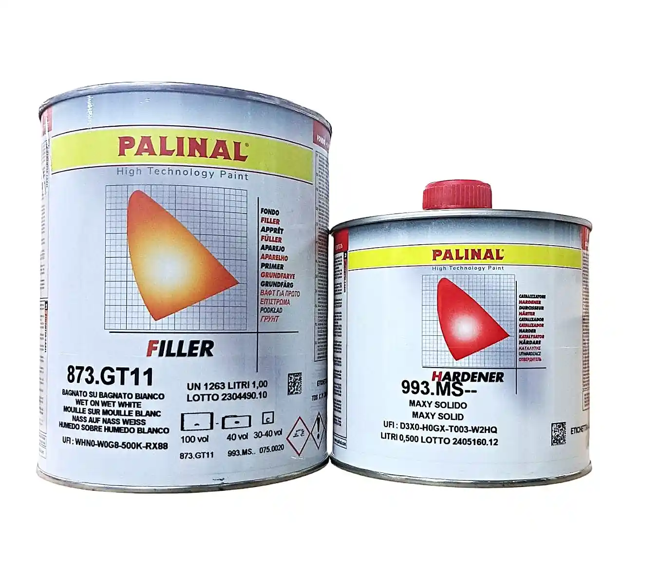 PALINAL KIT_MOUILLE_BLANC Apprêt mouillé/mouillé blanc 873GT11 1L+Durcisseur stand. 993MS 0.5L