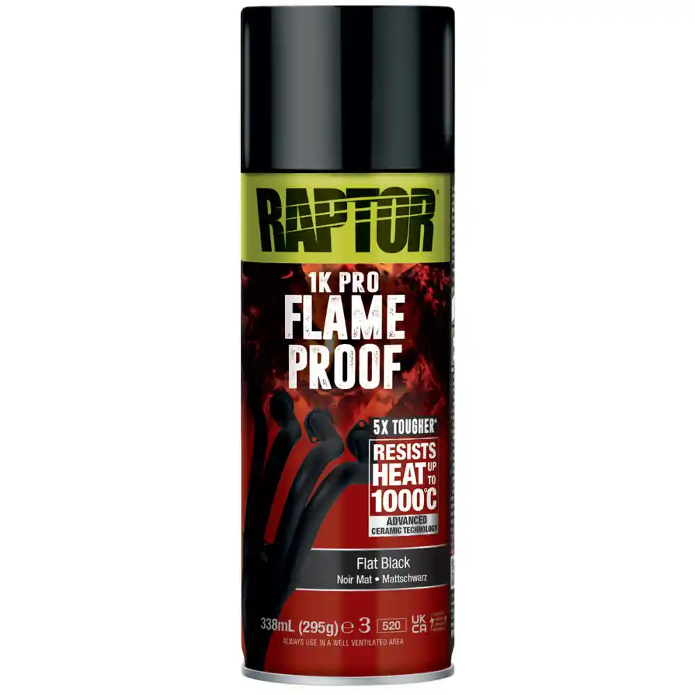RAPTOR RFLFB/AL Noir mat - Peinture ignifuge 1000° RAPTOR haute température 338ml