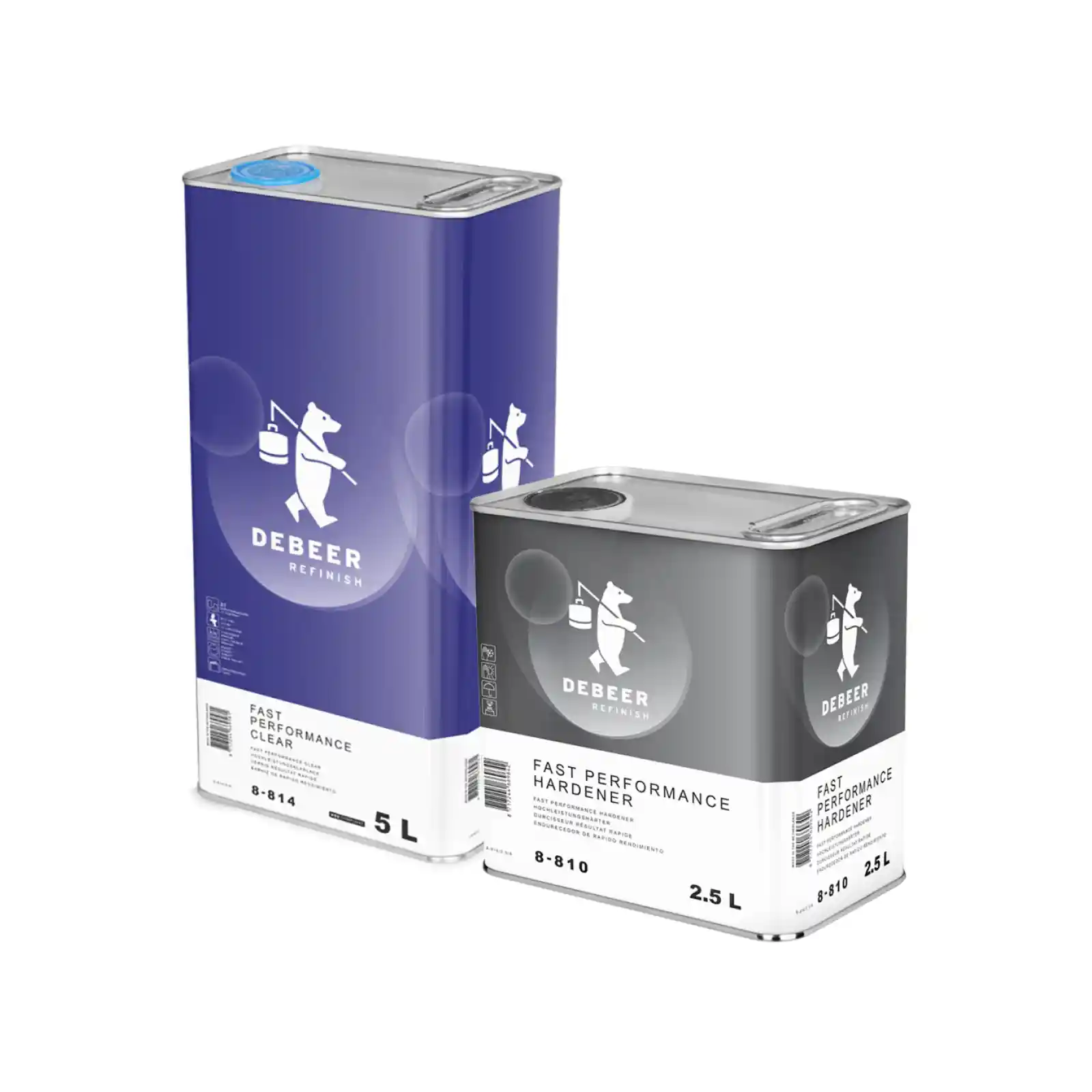 DEBEER KIT_8-814 Fast drying clearcoat 5L + Hardener 8-810 2.5L