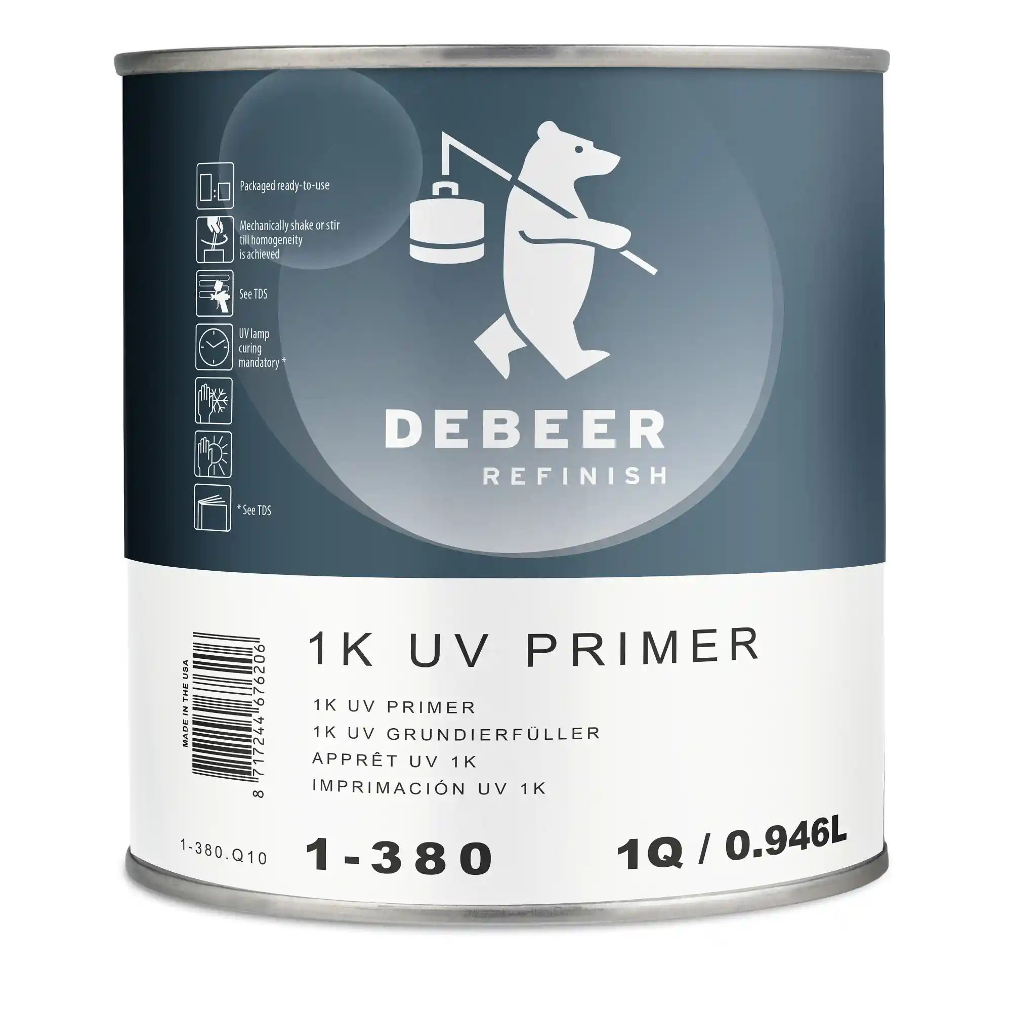 DEBEER 1-380 Apprêt UV 0,946L prêt à l'emploi