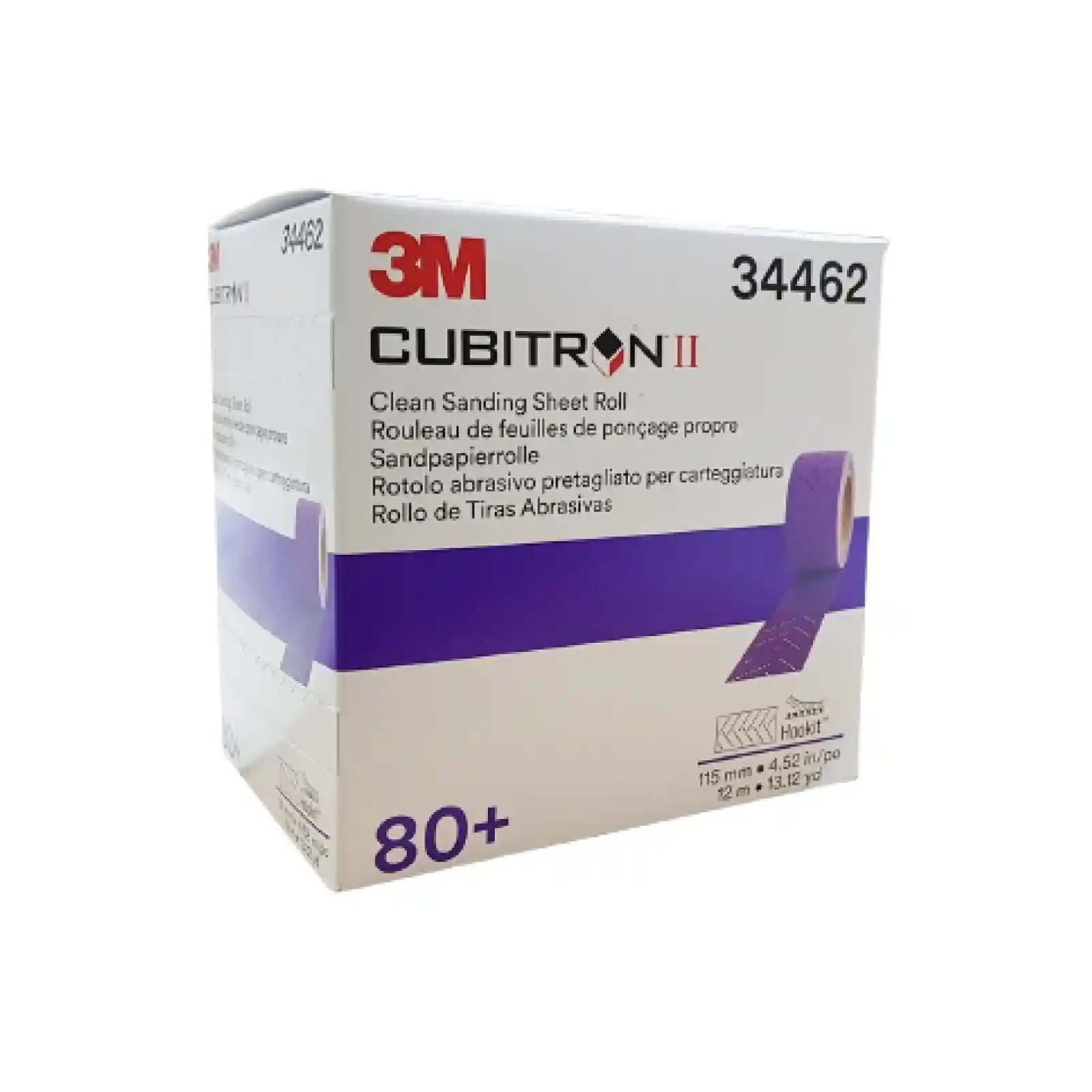 3M 34462 P80 115mm x 12m - Rouleau de coupes abrasives Cubitron 737U 