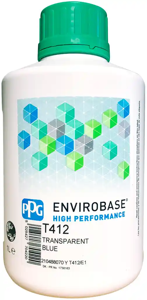 PPG T412 Transparent Blue 1L Envirobase High Performance 