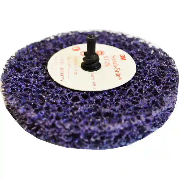 3M 51893 Diam 100x13mm 10 XT-ZS purple stripping wheels on Roloc+ axle