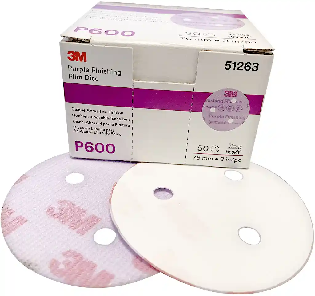 3M 51263 P600 diam 75mm 50 disques Purple Finishing 