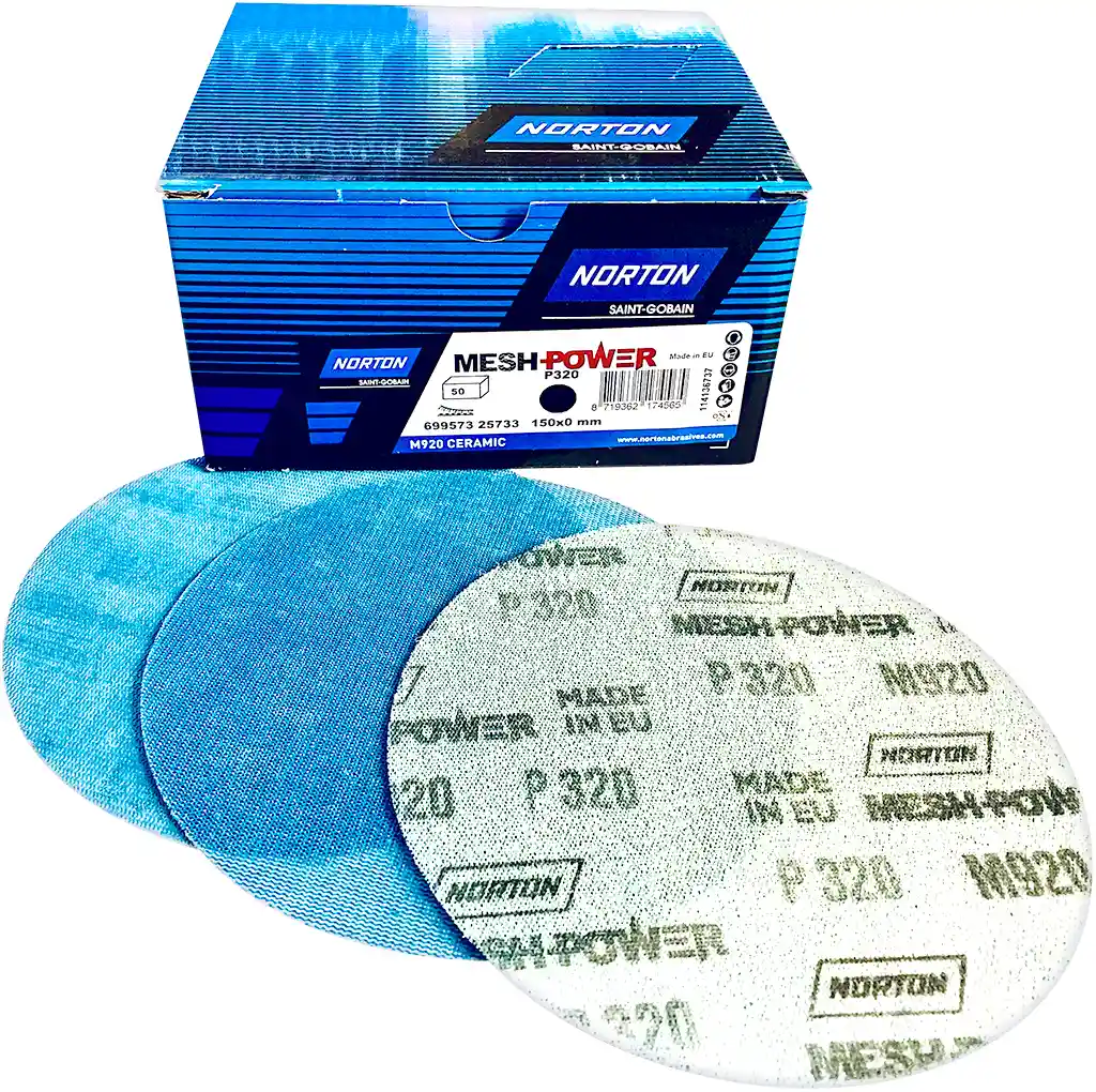 NORTON MESH_POWER320 P320 diam 150mm 50 disques céramique aspiration poussière extra !