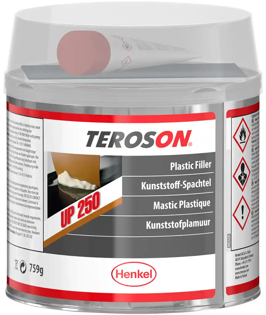 TEROSON UP250 Plastic body filler for all types of repairs on paintable plastics - tin 759G