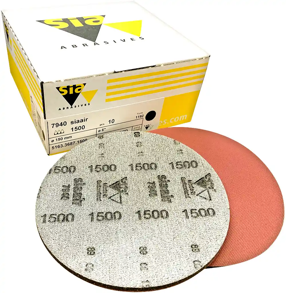 SIA ABRASIVES 5163.3687.1500 P1500 diam 150mm 10 discs finishing on SIA AIR velvet foam