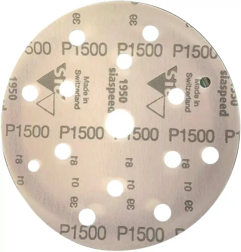SIA ABRASIVES 7546.2948.1500 P1500 diam 150mm 50 disques SIA SPEED support film 15 trous 