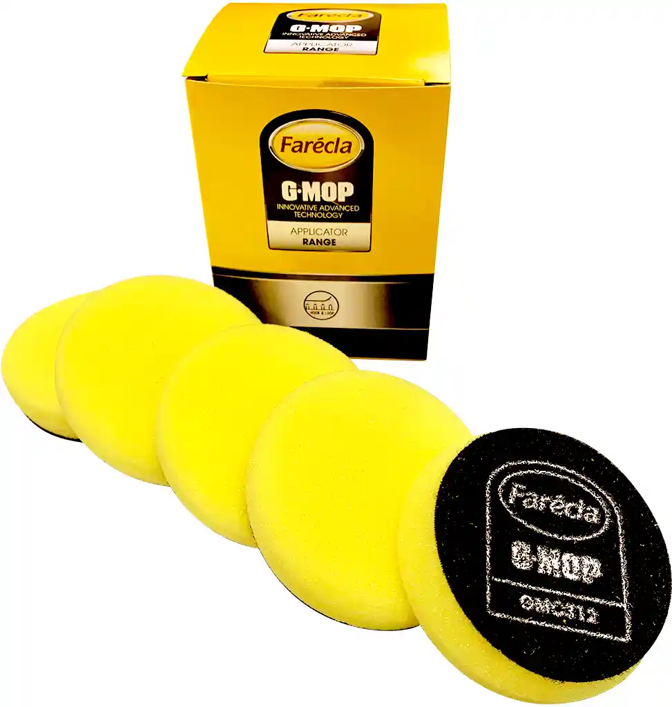 FARECLA GMC312 ETAPE 2, 5 mousses jaunes de polissage G MOP - densité tendre - diam 75 mm