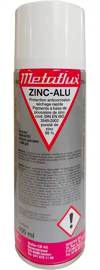 METAFLUX 70-42 Aérosol zinc-alu revêtement métallique 400ml