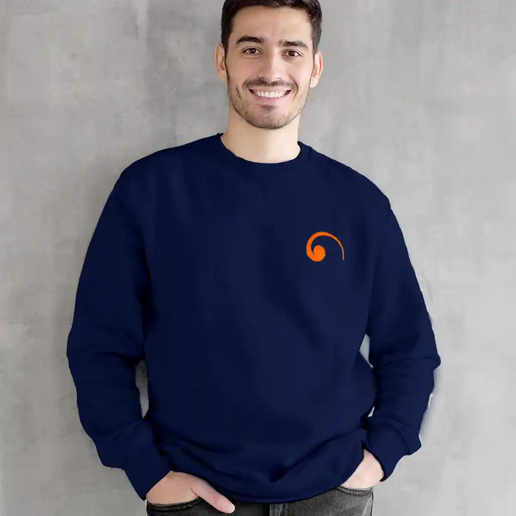 COLORBOX.EU SWEAT_MARINE_M Taille M sweat marine brodé 