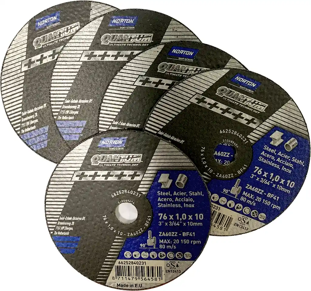 NORTON 40231 Diam 76mm 5 meules de tronçonnage 76x1.0x10 QUANTUM