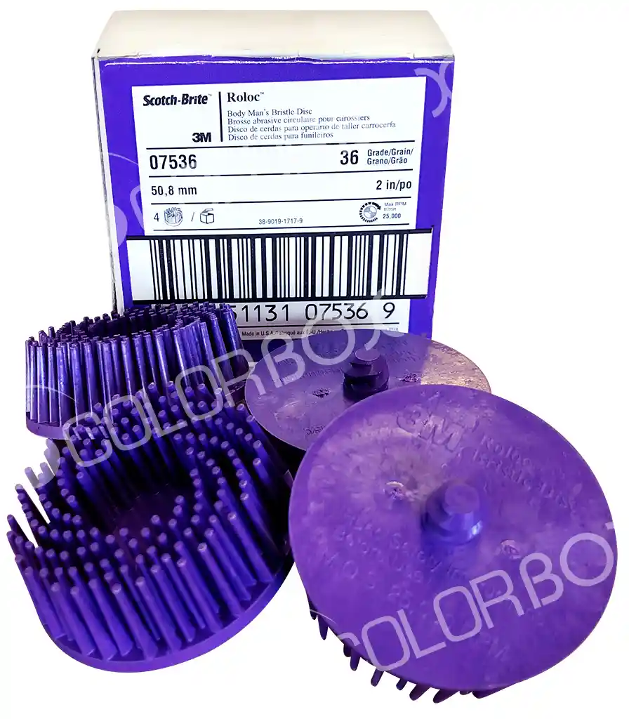 3M 07536 P36 diam 50mm 4 disques décapage violets résine Bristle RD-ZB 