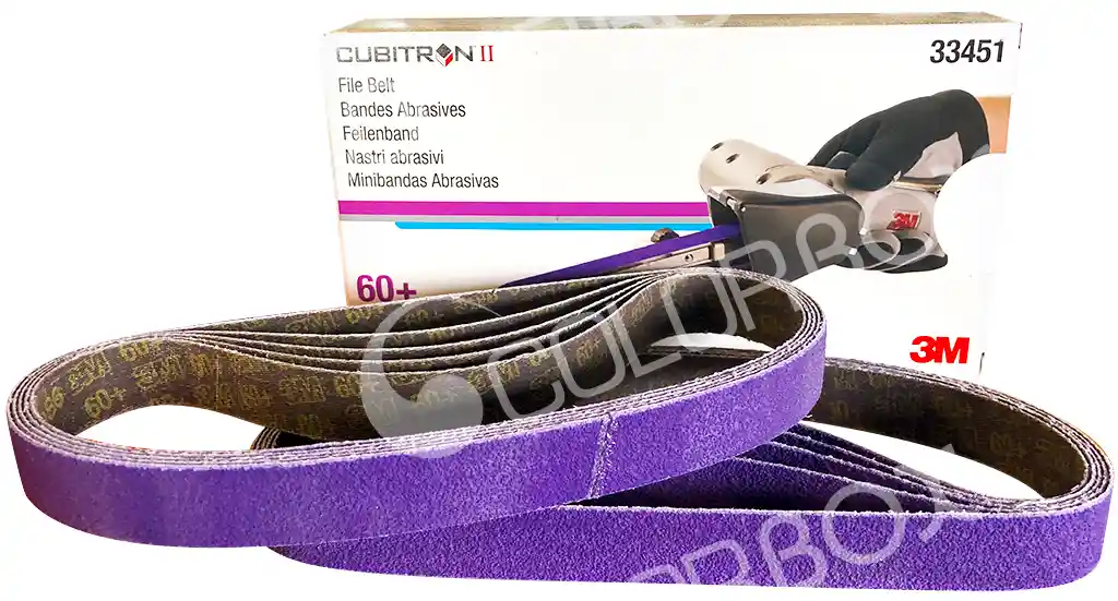3M 33451 P60+ 10 bandes abrasives 20mm x 520mm Cubitron II 