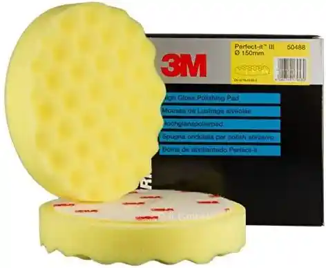 3M 50488 Diam 150mm 2 yellow honeycomb polishing foams 
