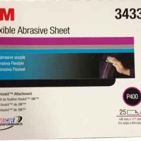 3M 34337 P400 25 feuilles abrasives à sec flexibles 140 x 171mm Hookit vert