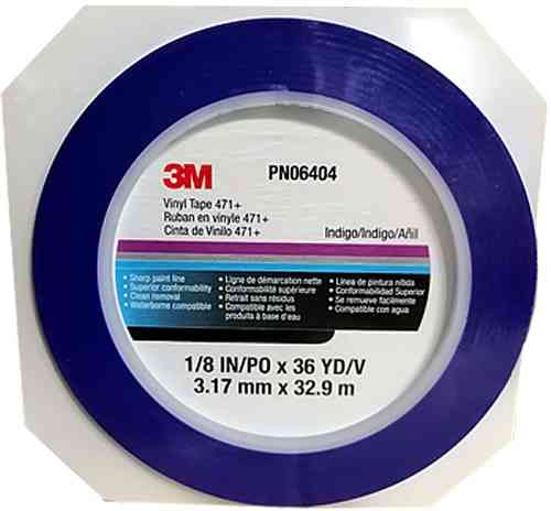 3mm - Ruban de décoration en vinyle 471+ bleu  