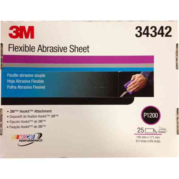 P1200 25 feuilles abrasives à sec flexibles 140 x 171mm Hookit violet 