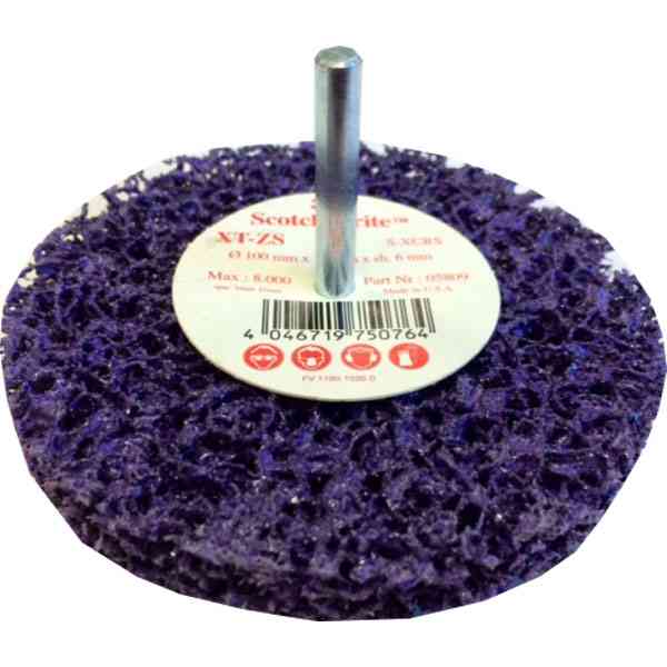 Diam100mmx13mm 10 roues de décapage purple XT-ZS sur tige 6mm  